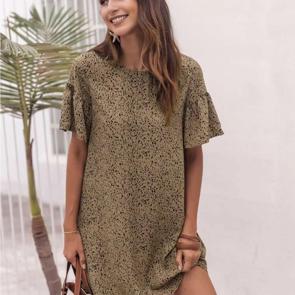 SHEIN Tan and Brown Midi Dress for Stylish Occasions